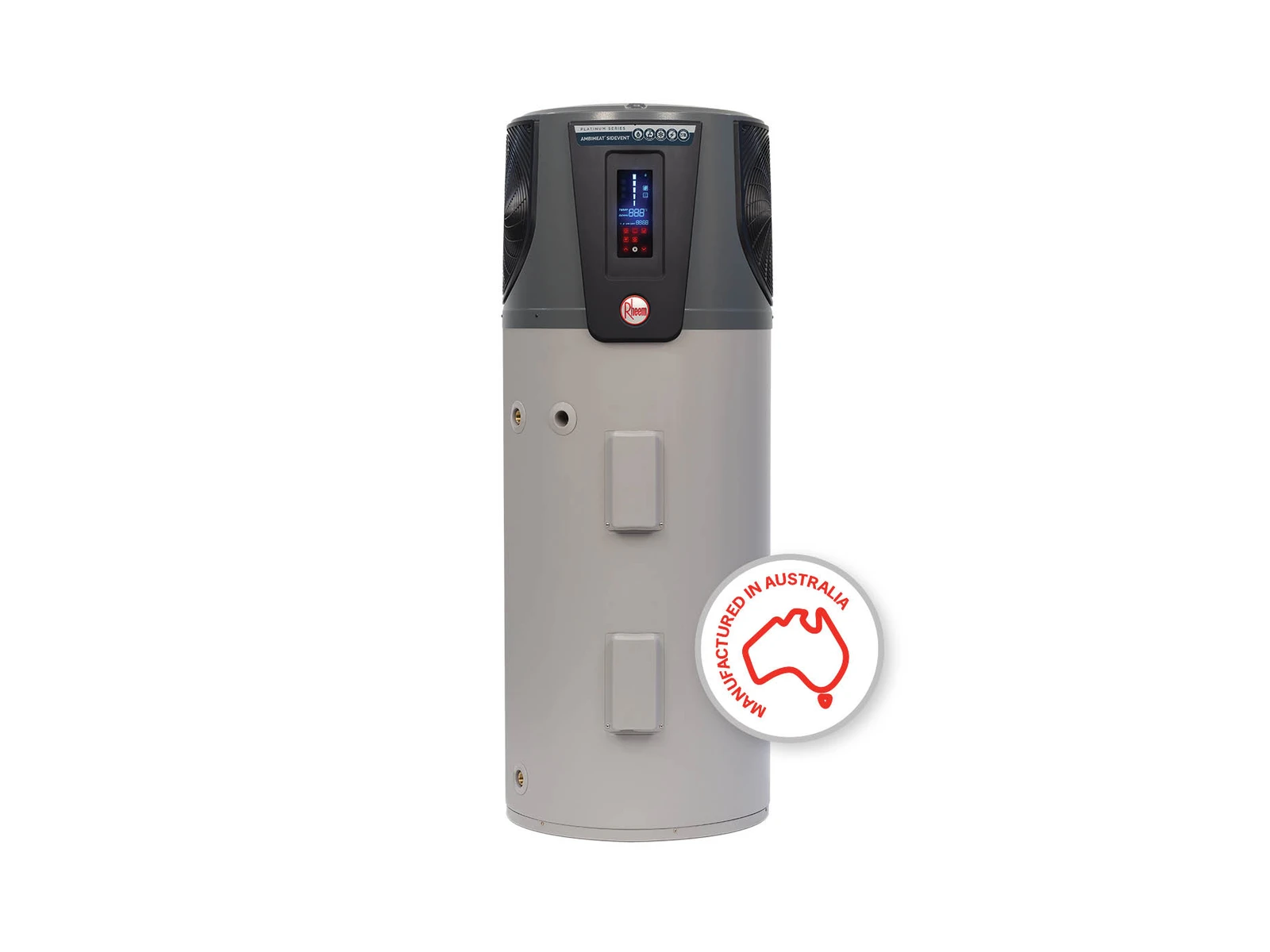 A Rheem Ambiheat heat pump hot water system, manufacturer product image